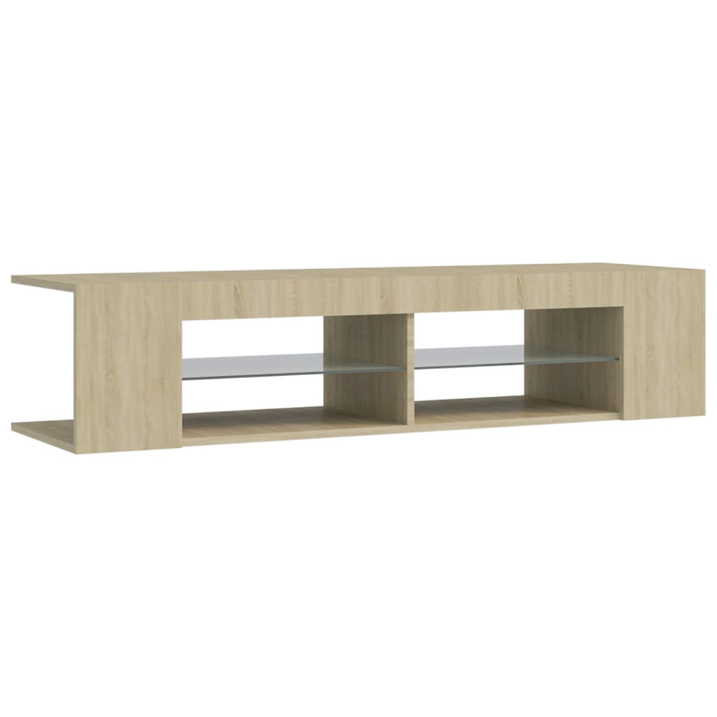 Meuble TV avec lumières LED chêne sonoma 135x39x30 cm Meubles TV vidaXL   