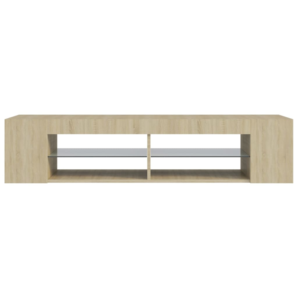 Meuble TV avec lumières LED chêne sonoma 135x39x30 cm Meubles TV vidaXL   
