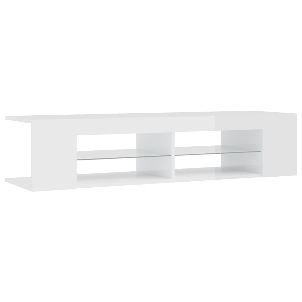 Meuble TV avec lumières LED blanc brillant 135x39x30 cm Meubles TV vidaXL   
