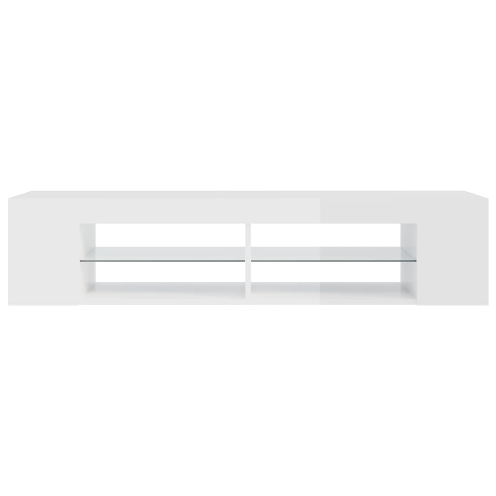Meuble TV avec lumières LED blanc brillant 135x39x30 cm Meubles TV vidaXL   