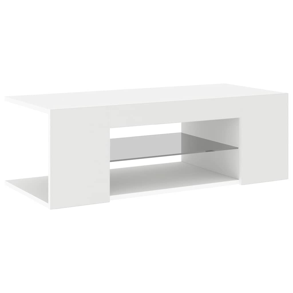 Meuble TV avec lumières LED Blanc 90x39x30 cm - XIOS