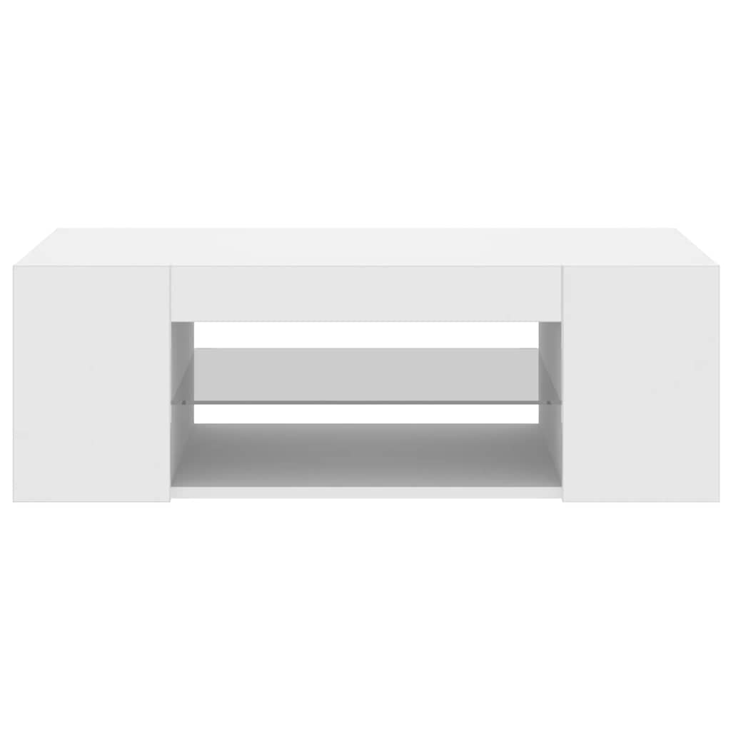 Meuble TV avec lumières LED Blanc 90x39x30 cm - XIOS
