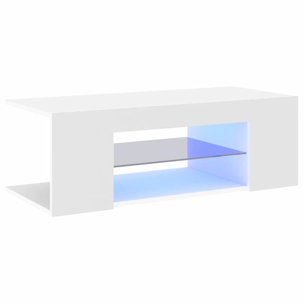 Meuble TV avec lumières LED Blanc 90x39x30 cm - XIOS