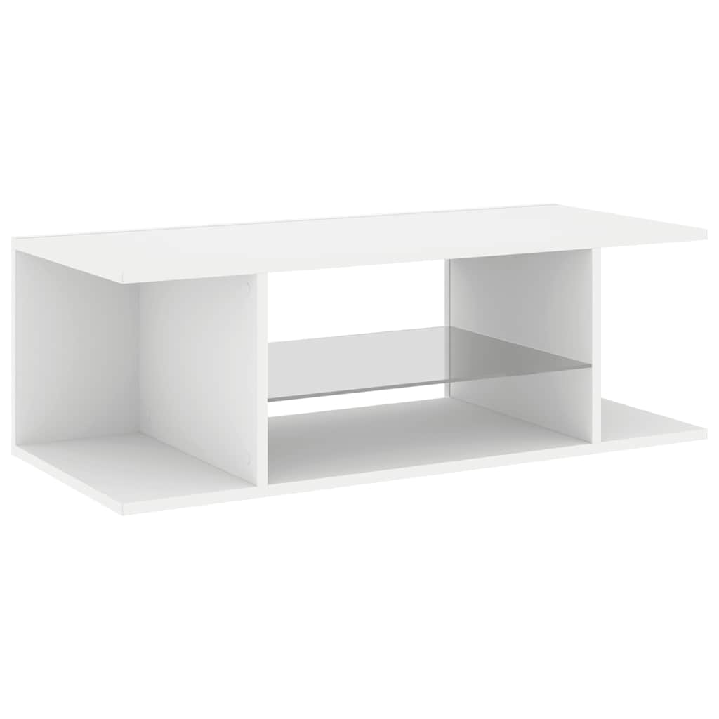 Meuble TV avec lumières LED Blanc 90x39x30 cm - XIOS