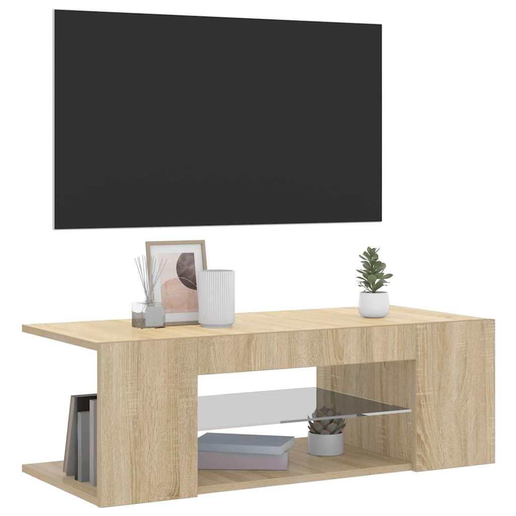 Meuble TV avec lumières LED chêne sonoma 90x39x30 cm - XIOS