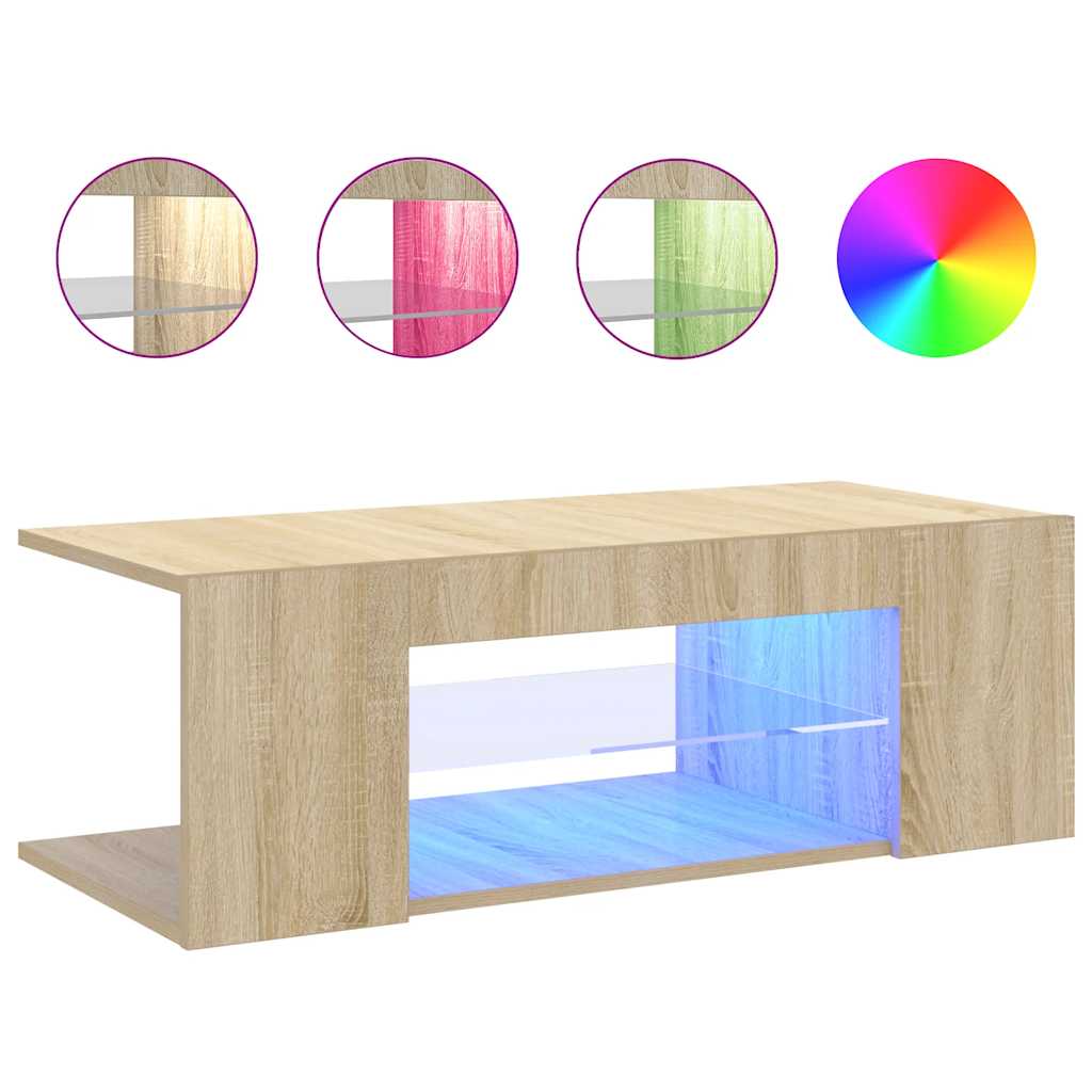 Meuble TV avec lumières LED chêne sonoma 90x39x30 cm - XIOS