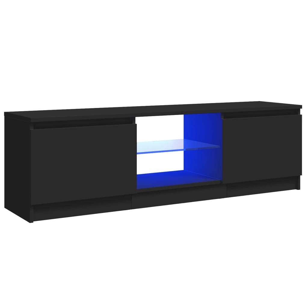 Meuble TV avec lumières LED Noir 120x30x35,5 cm Meubles TV vidaXL   