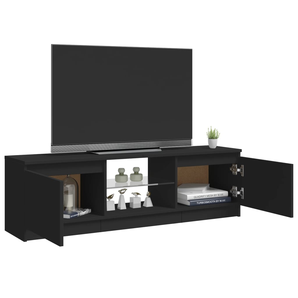 Meuble TV avec lumières LED Noir 120x30x35,5 cm Meubles TV vidaXL   