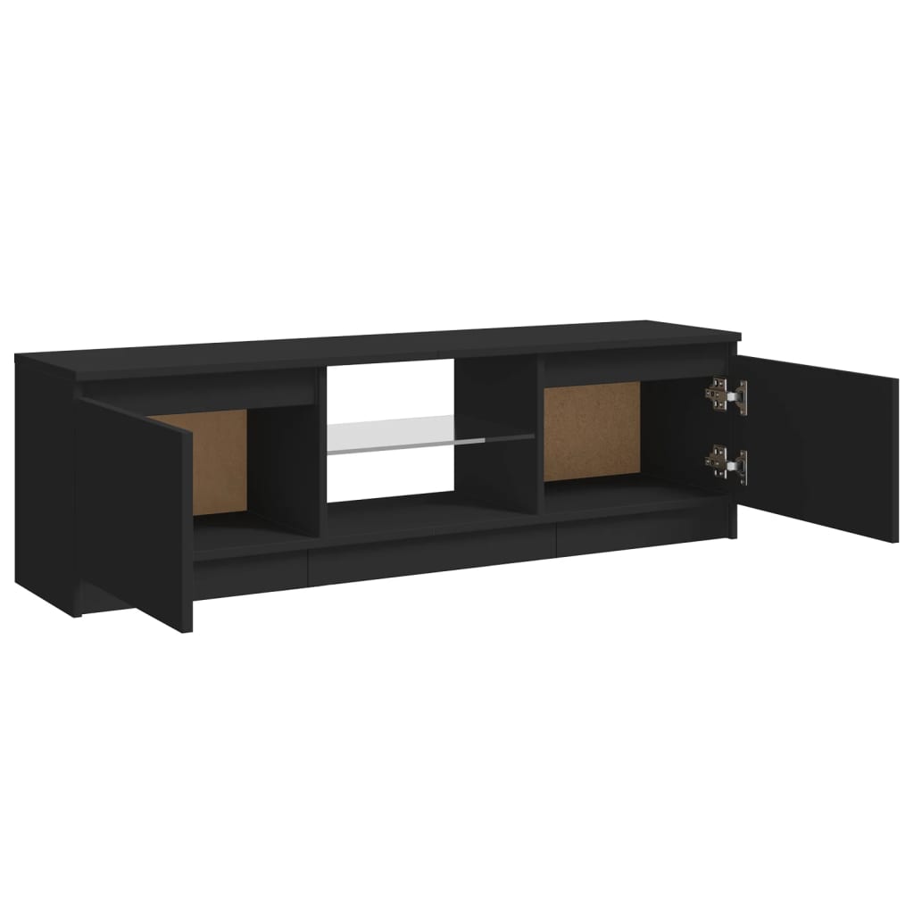 Meuble TV avec lumières LED Noir 120x30x35,5 cm Meubles TV vidaXL   