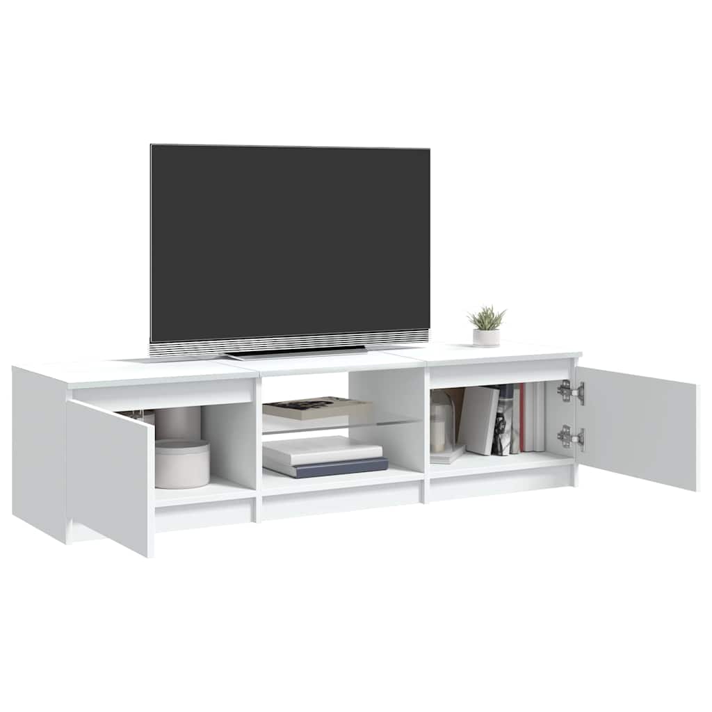 Meuble TV avec lumières LED blanc 140x40x36 cm - XIOS