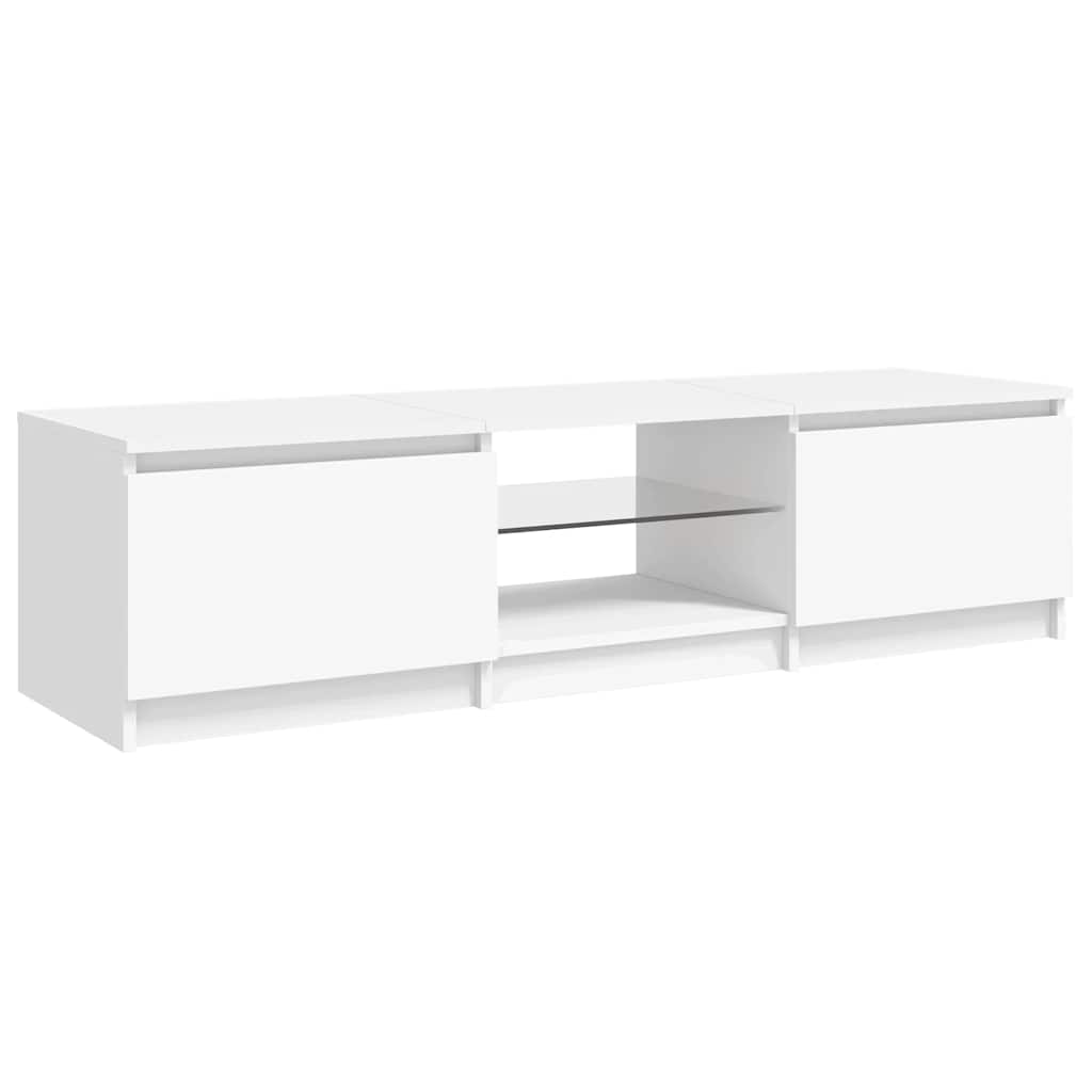 Meuble TV avec lumières LED blanc 140x40x36 cm - XIOS