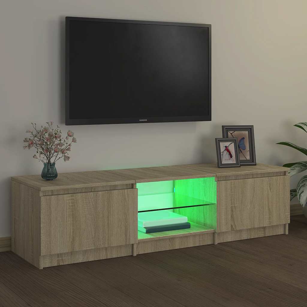 Meuble TV avec lumières LED chêne sonoma 140x40x36 cm - XIOS