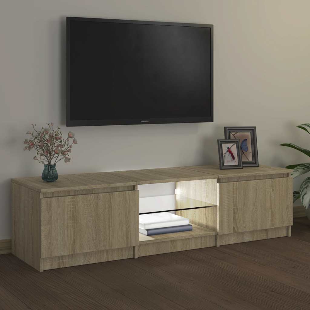 Meuble TV avec lumières LED chêne sonoma 140x40x36 cm - XIOS