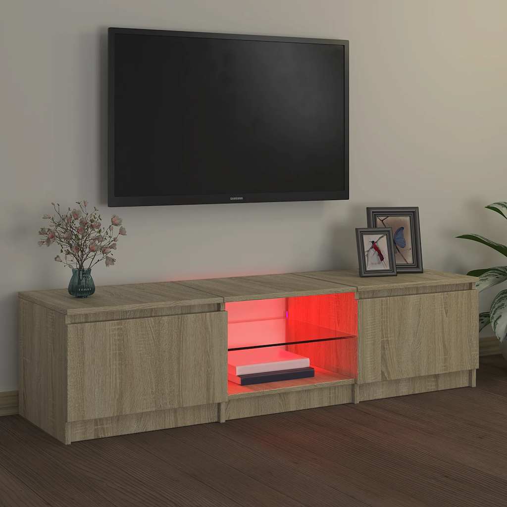 Meuble TV avec lumières LED chêne sonoma 140x40x36 cm - XIOS