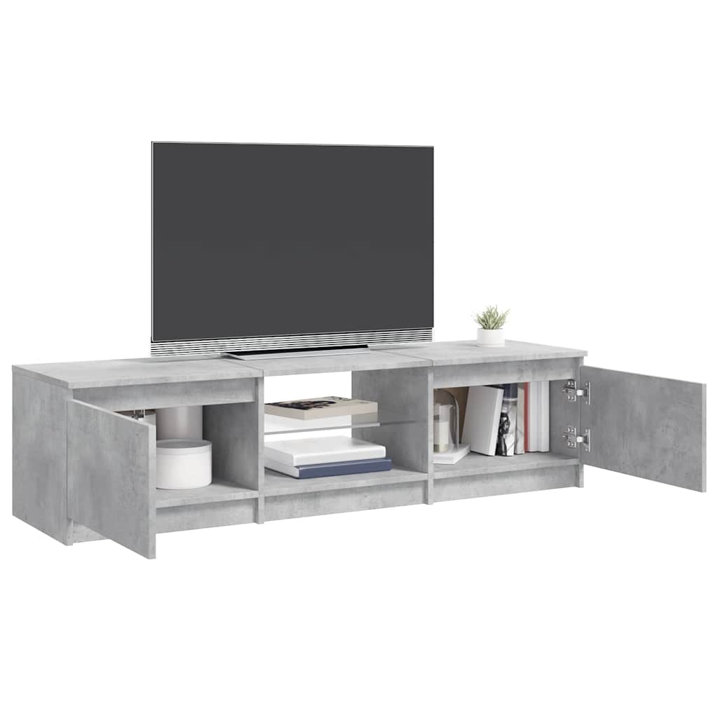 Meuble TV avec lumières LED gris béton 140x40x36 cm - XIOS