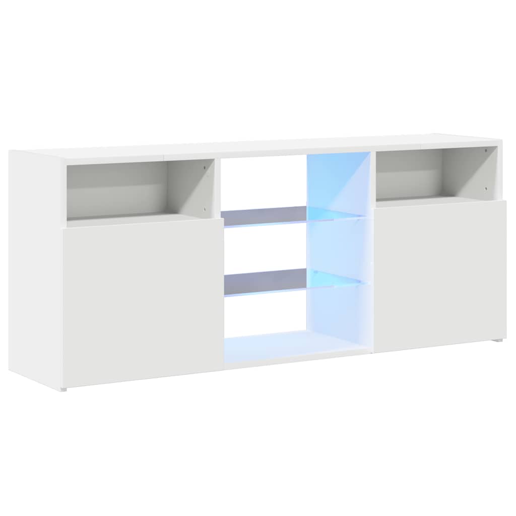 Meuble TV avec lumières LED blanc 120x30x50 cm - XIOS