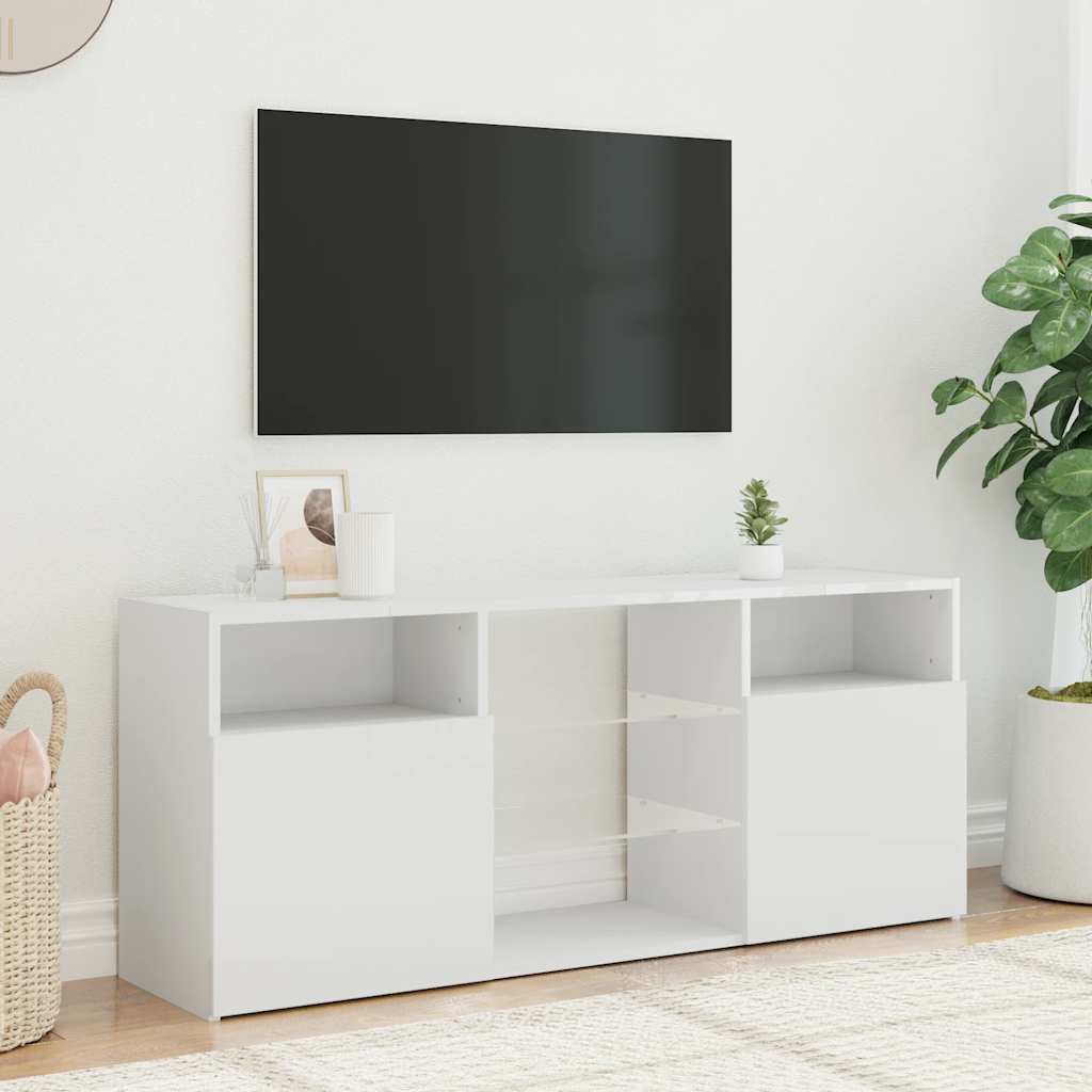 Meuble TV avec lumières LED blanc 120x30x50 cm - XIOS