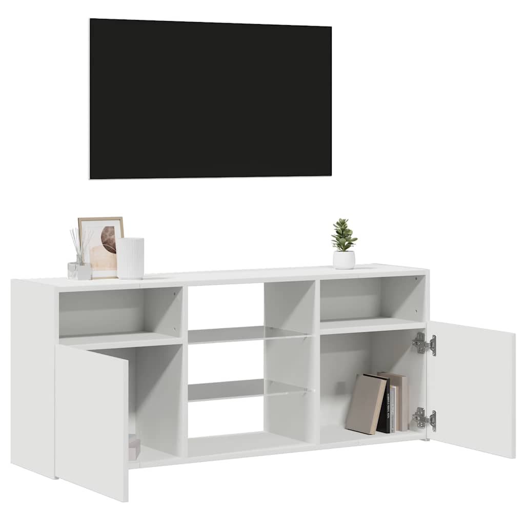 Meuble TV avec lumières LED blanc 120x30x50 cm - XIOS