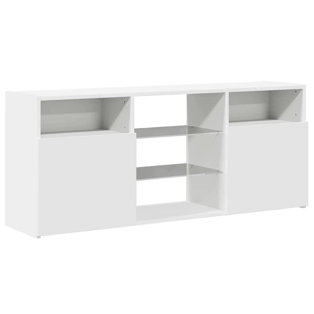 Meuble TV avec lumières LED blanc 120x30x50 cm - XIOS