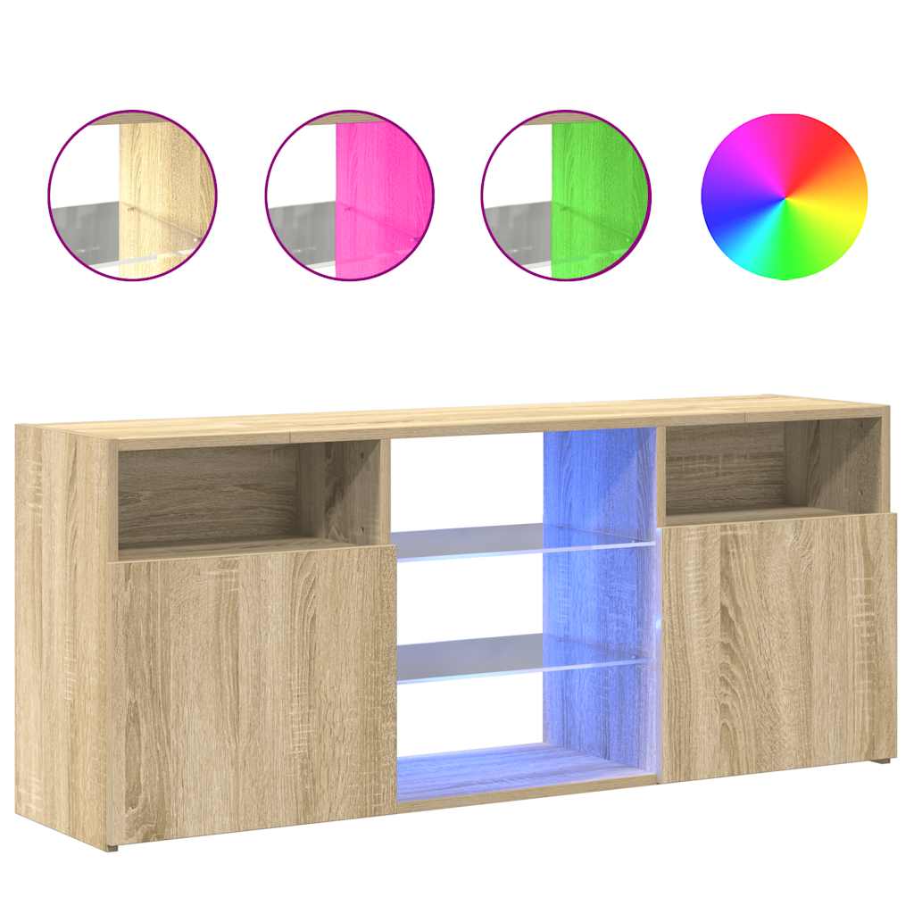 Meuble TV avec lumières LED chêne sonoma 120x30x50 cm - XIOS