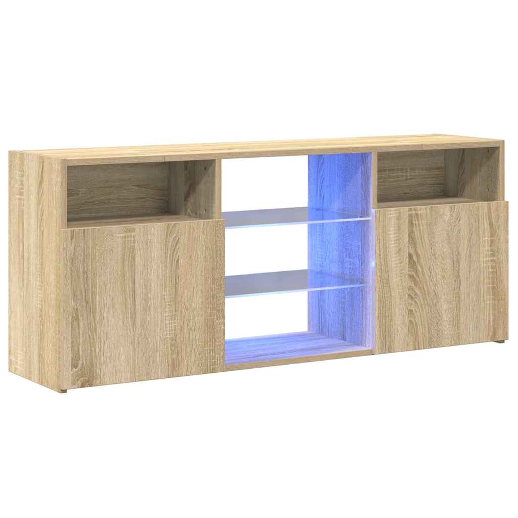 Meuble TV avec lumières LED chêne sonoma 120x30x50 cm - XIOS