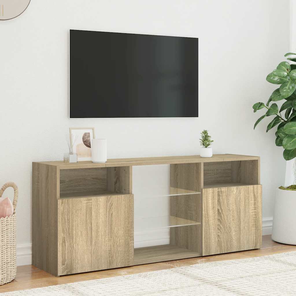 Meuble TV avec lumières LED chêne sonoma 120x30x50 cm - XIOS