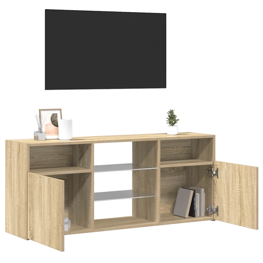 Meuble TV avec lumières LED chêne sonoma 120x30x50 cm - XIOS