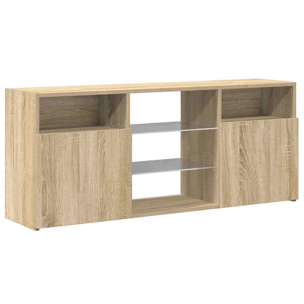 Meuble TV avec lumières LED chêne sonoma 120x30x50 cm - XIOS