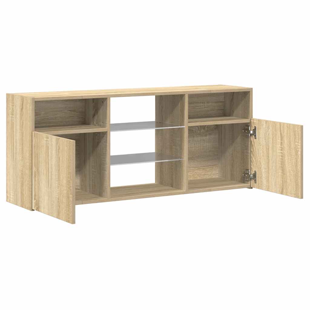 Meuble TV avec lumières LED chêne sonoma 120x30x50 cm - XIOS