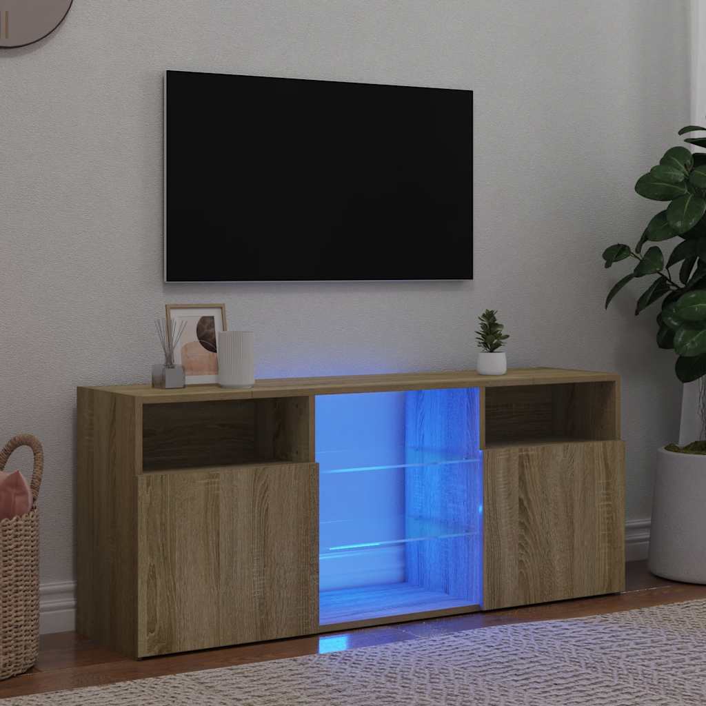 Meuble TV avec lumières LED chêne sonoma 120x30x50 cm - XIOS