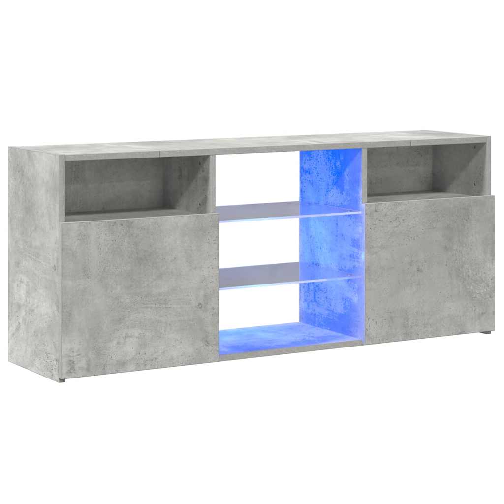 Meuble TV avec lumières LED gris béton 120x30x50 cm - XIOS
