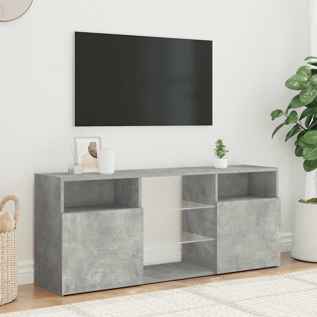 Meuble TV avec lumières LED gris béton 120x30x50 cm - XIOS
