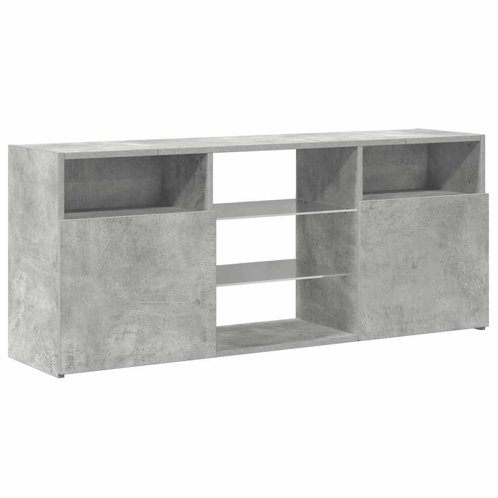 Meuble TV avec lumières LED gris béton 120x30x50 cm - XIOS