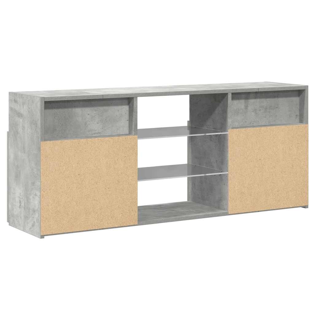 Meuble TV avec lumières LED gris béton 120x30x50 cm - XIOS