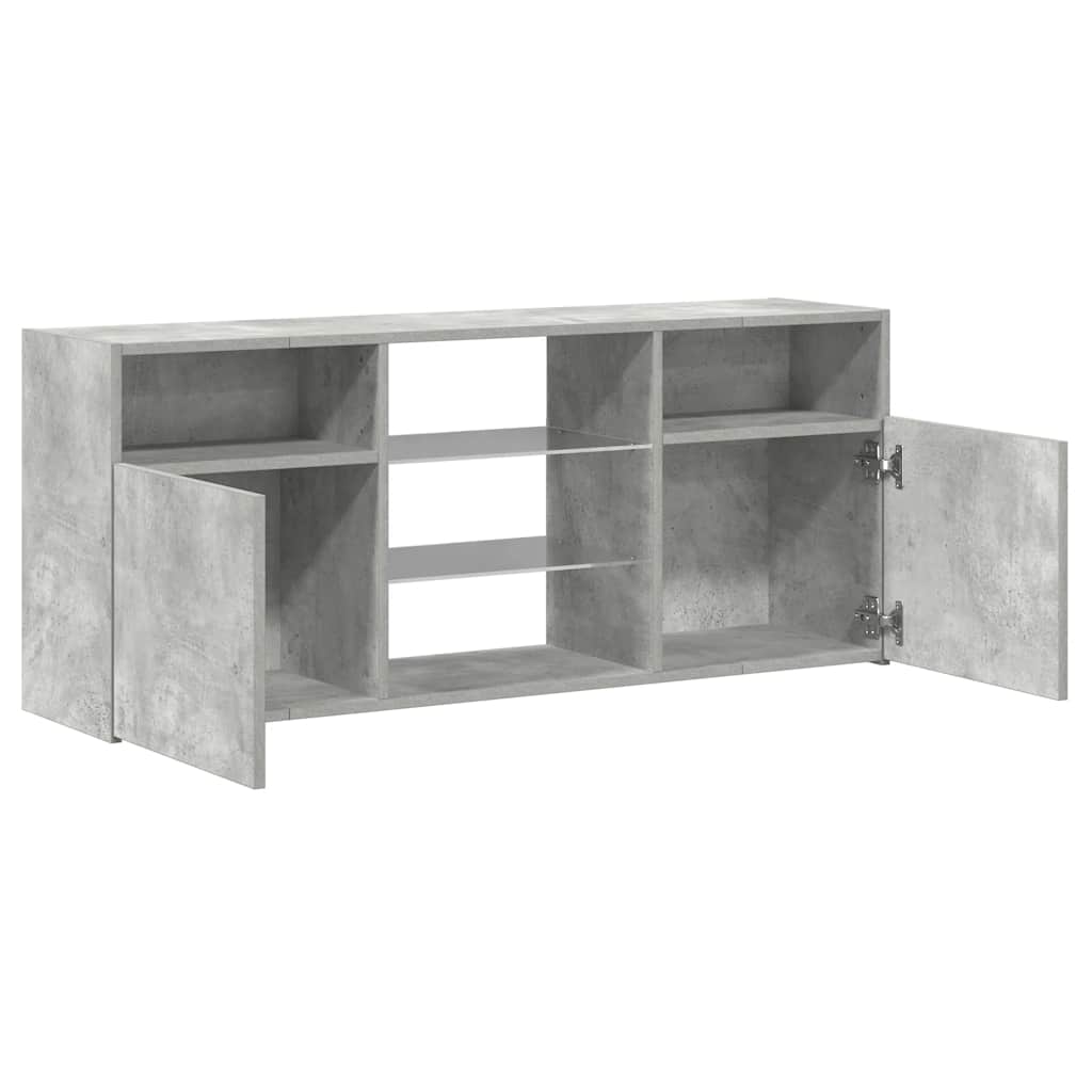 Meuble TV avec lumières LED gris béton 120x30x50 cm - XIOS