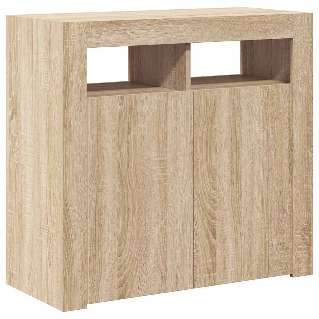 Buffet avec lumières LED chêne sonoma 80x35x75 cm - XIOS