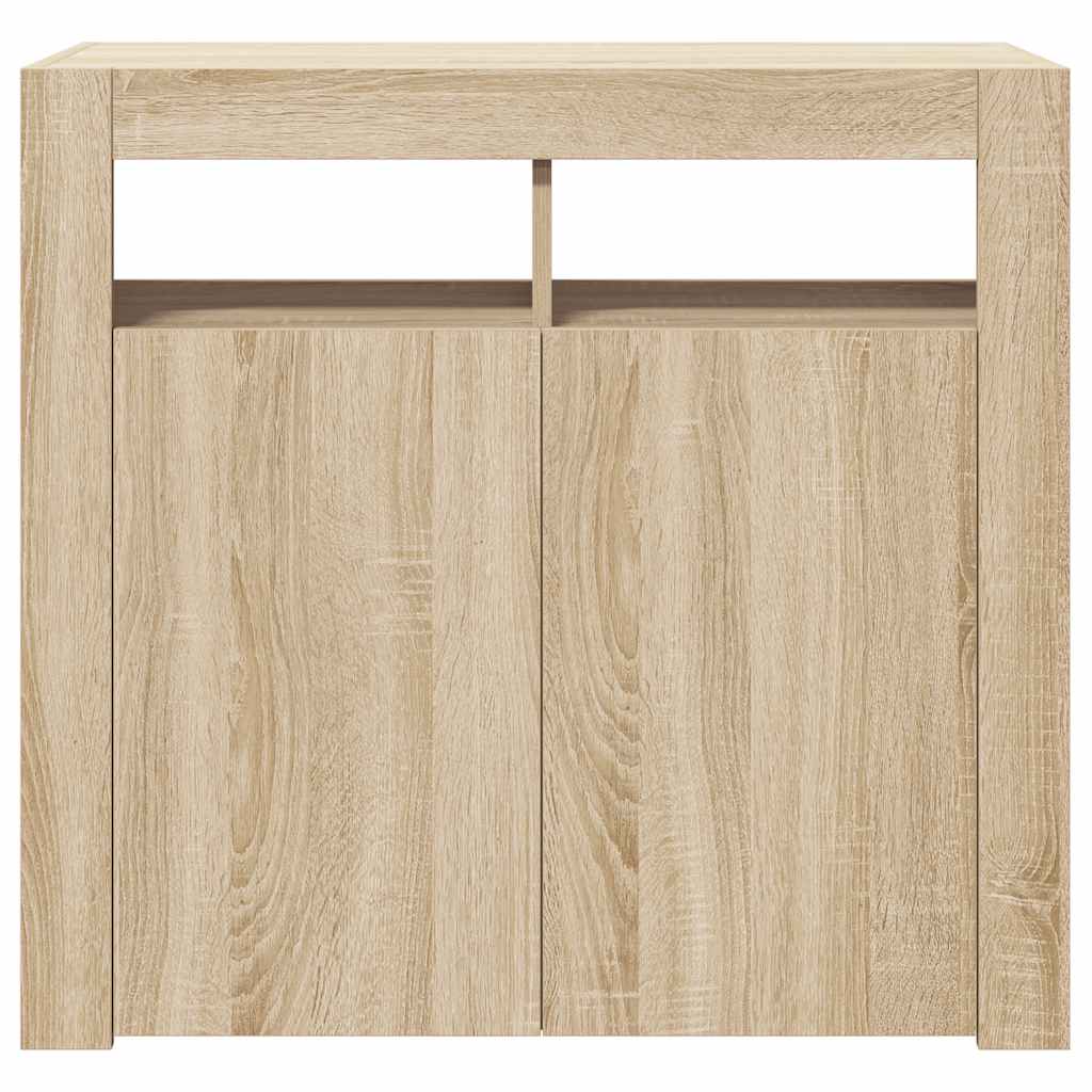 Buffet avec lumières LED chêne sonoma 80x35x75 cm - XIOS