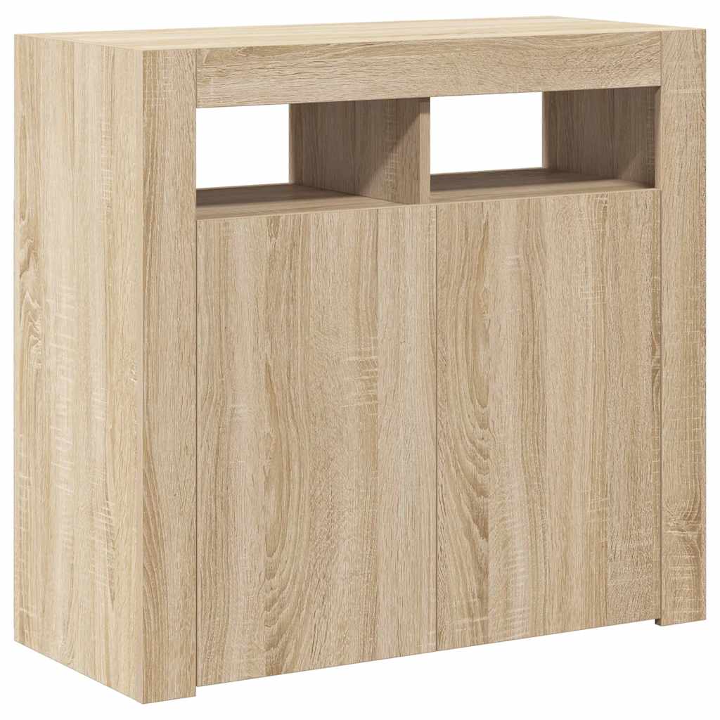 Buffet avec lumières LED chêne sonoma 80x35x75 cm - XIOS