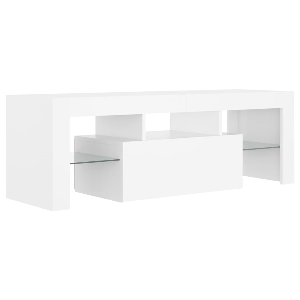 Meuble TV avec lumières LED Blanc 120x35x40 cm Meubles TV vidaXL