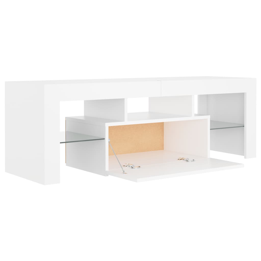 Meuble TV avec lumières LED Blanc 120x35x40 cm Meubles TV vidaXL