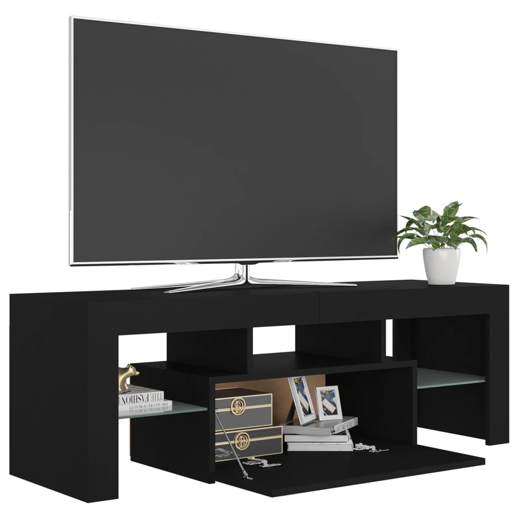 Meuble TV avec lumières LED noir 120x35x40 cm Meubles TV vidaXL   