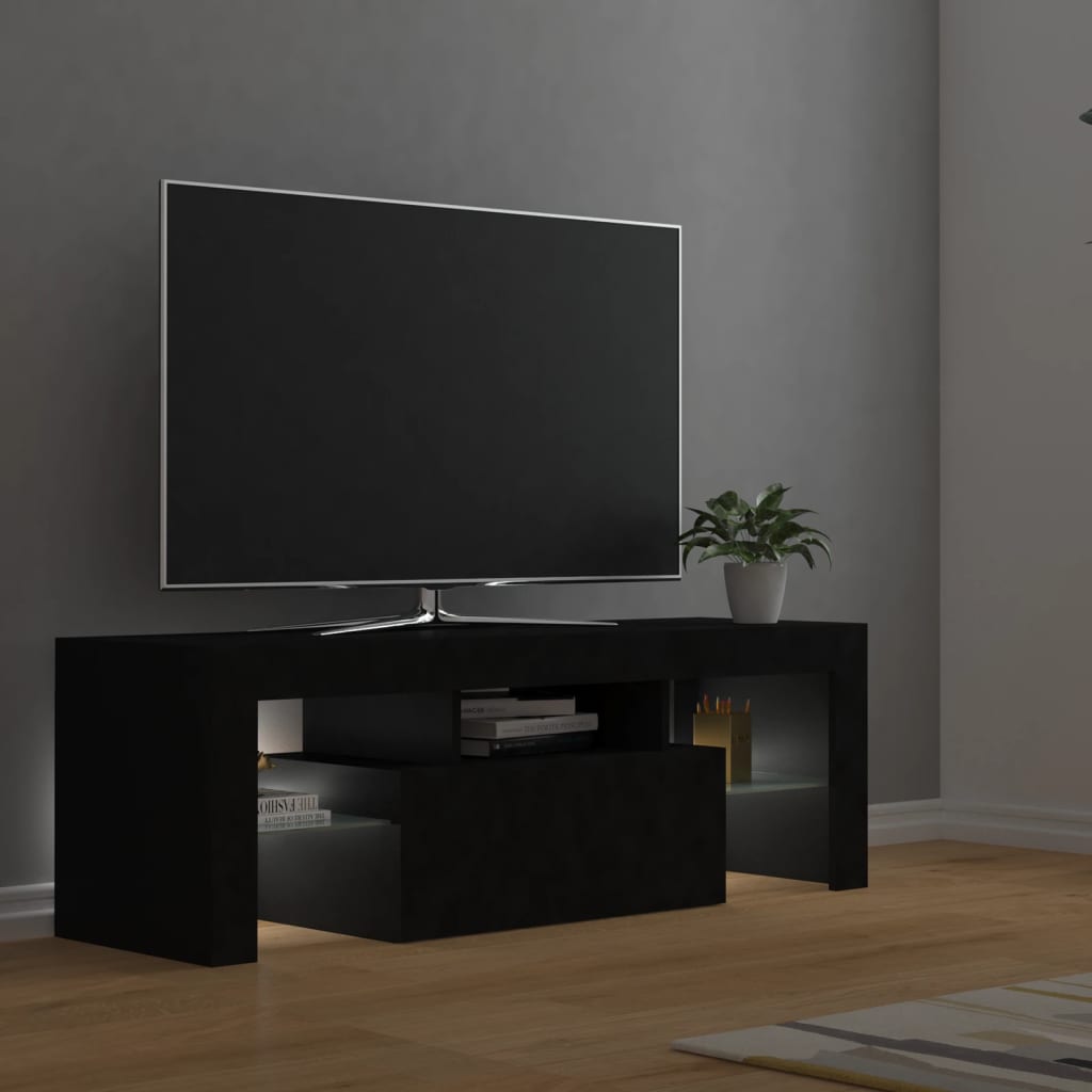Meuble TV avec lumières LED noir 120x35x40 cm Meubles TV vidaXL   