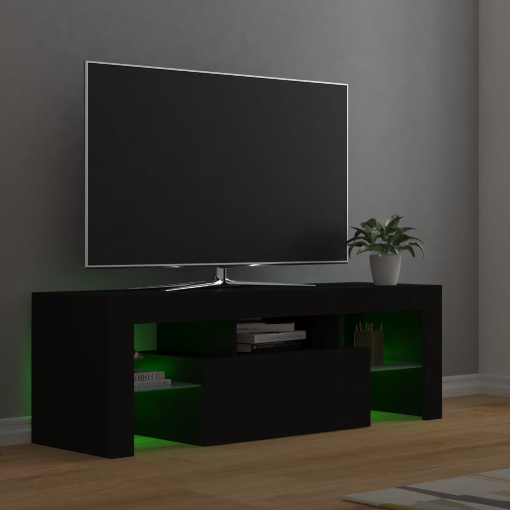 Meuble TV avec lumières LED noir 120x35x40 cm Meubles TV vidaXL   
