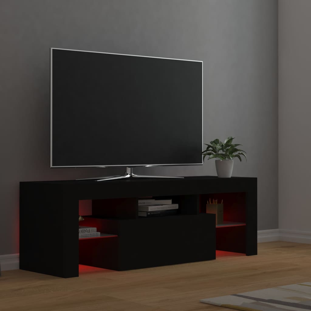 Meuble TV avec lumières LED noir 120x35x40 cm Meubles TV vidaXL   
