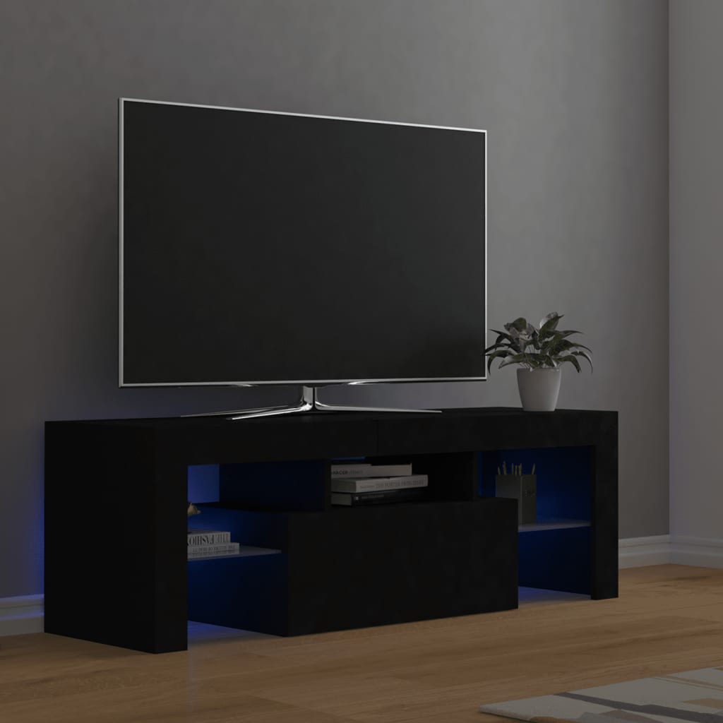 Meuble TV avec lumières LED noir 120x35x40 cm Meubles TV vidaXL   