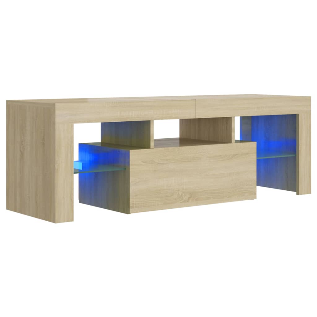 Meuble TV avec lumières LED chêne sonoma 120x35x40 cm Meubles TV vidaXL   