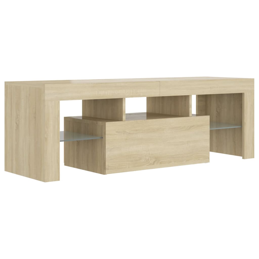 Meuble TV avec lumières LED chêne sonoma 120x35x40 cm Meubles TV vidaXL   