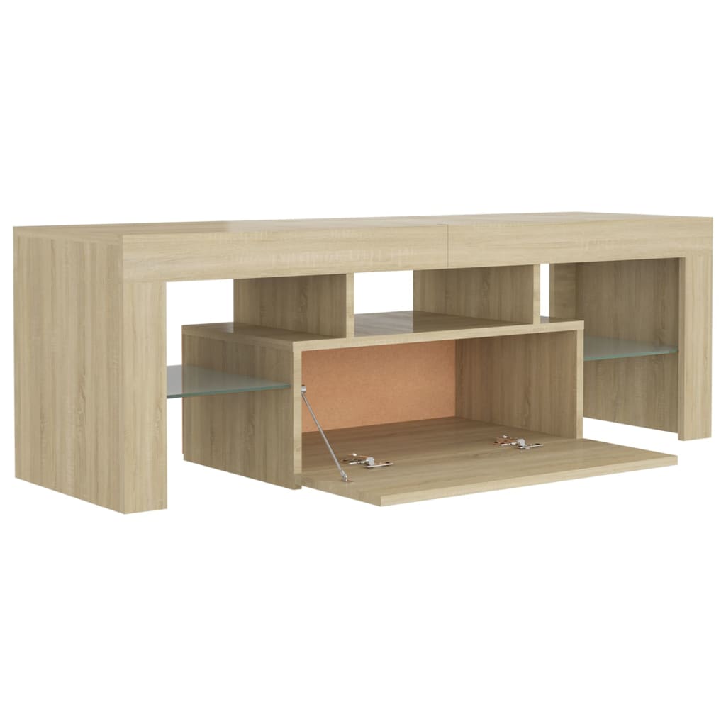 Meuble TV avec lumières LED chêne sonoma 120x35x40 cm Meubles TV vidaXL   