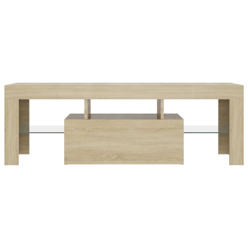 Meuble TV avec lumières LED chêne sonoma 120x35x40 cm Meubles TV vidaXL   