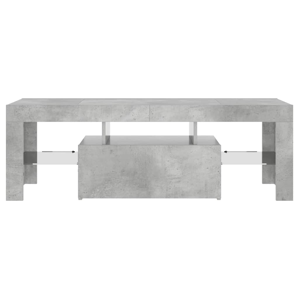 Meuble TV avec lumières LED gris béton 120x35x40 cm - XIOS